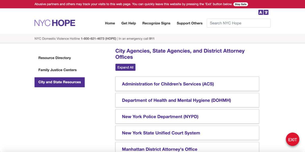A list of New York City government agencies